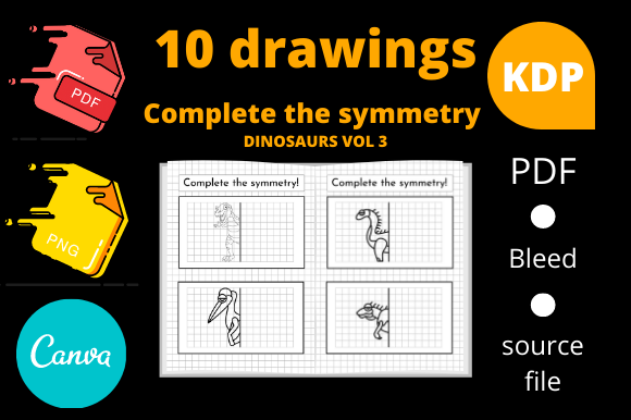 Complete the Symmetry KDP Dinosaur Vol 3: A Creative and Educational Resource for Children