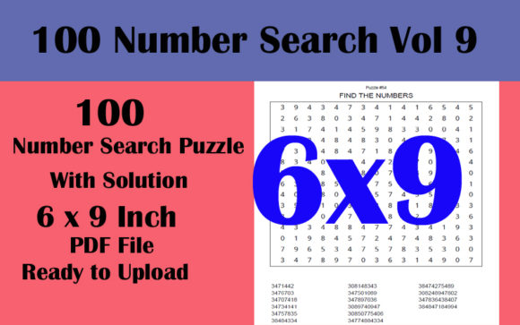 Discover the Joy of Number Search Puzzles: A Comprehensive Guide to 100 Number Search 6x9 Puzzle KDP VOL 9