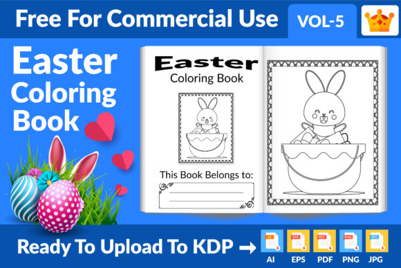 Easter Coloring Book KDP Interior Vol 5