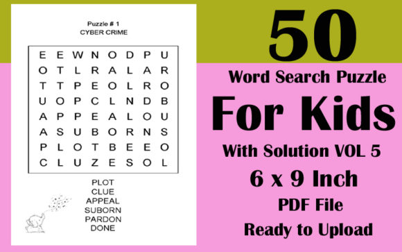 Engaging and Educational: 50 Kids Word Search Puzzles for KDP in 6x9 Format