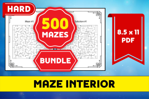 Explore 500 Hard Mazes Puzzle Bundle KDP