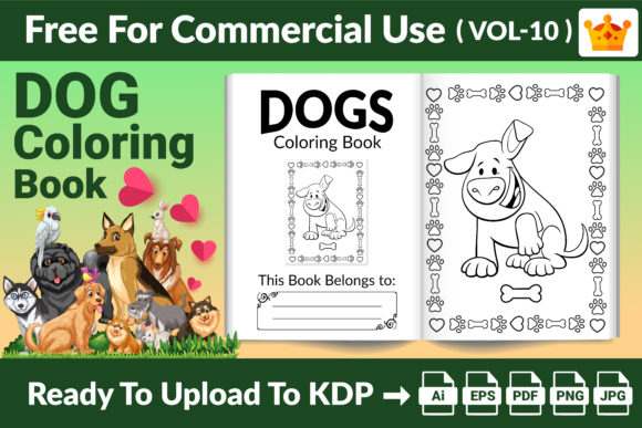 Explore Creativity with Dogs Coloring Page KDP Vol 10