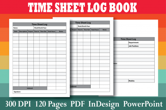 Streamlining Your Projects with the KDP Time Sheet Log Book Interior
