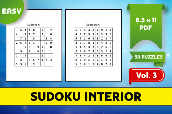 Sudoku Puzzles 50 Easy for KDP - Vol. 3: A Perfect Brain Exercise for Beginners