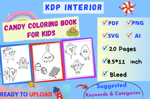 Super Sweet Candy Coloring Book for Kids