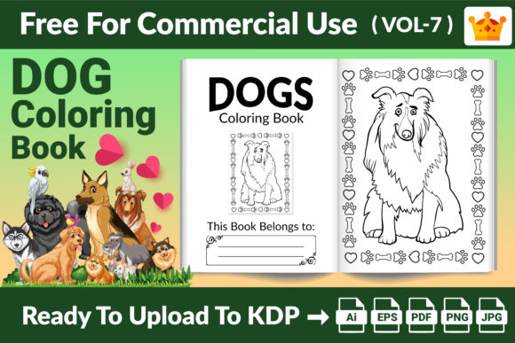 Unleash Creativity with Dogs Coloring Page KDP Interior Vol 7