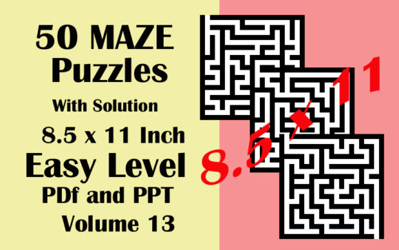 Unlocking the Fun with 50 Maze Easy Level 8.5x11 PDF PPTX V 13